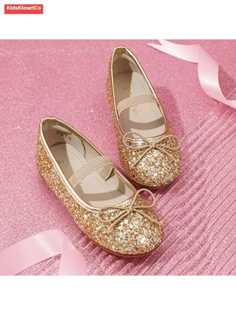 Toddler Girls Dress Shoes Party Wedding Flower Girl Ballet Flats with Bow